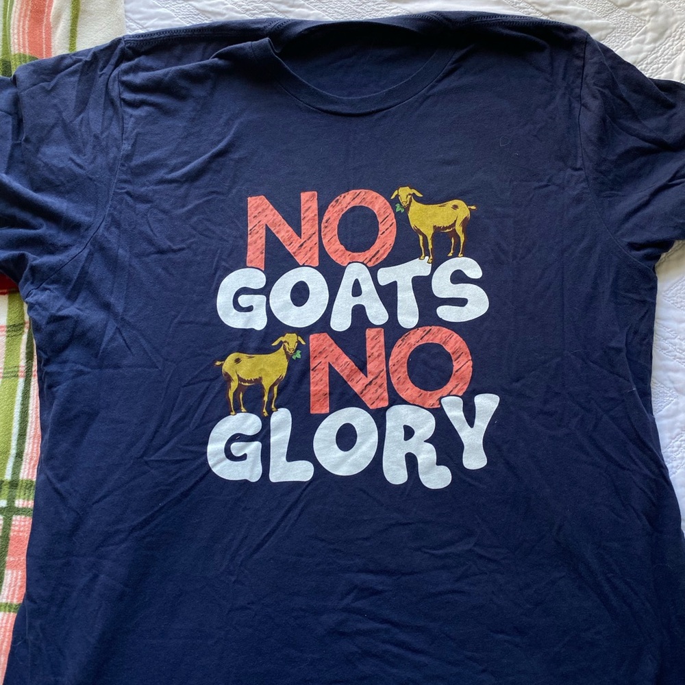 Navy blue "No Goats No Glory" cotton tshirt